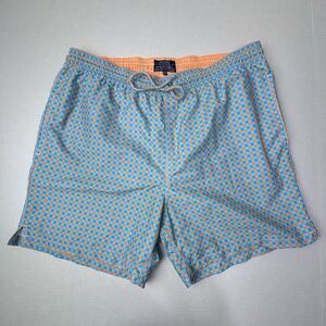 Michael's Swim Shorts Trunks Elephant Check Orange Blue Mens 2XL‎ USA RARE EUC
